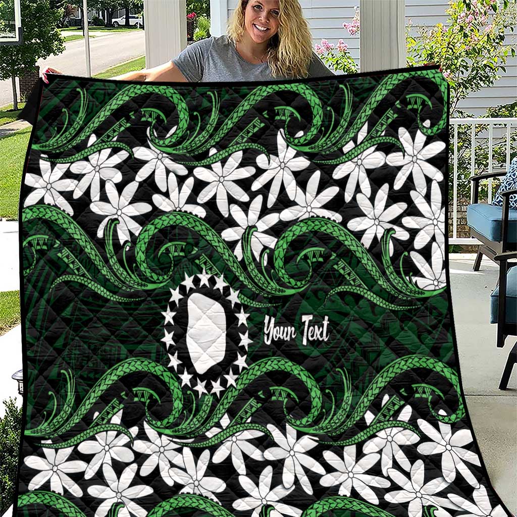 Personalised Cook Islands Mitiaro Quilt Tiare Maori Polynesian Waves Tattoo