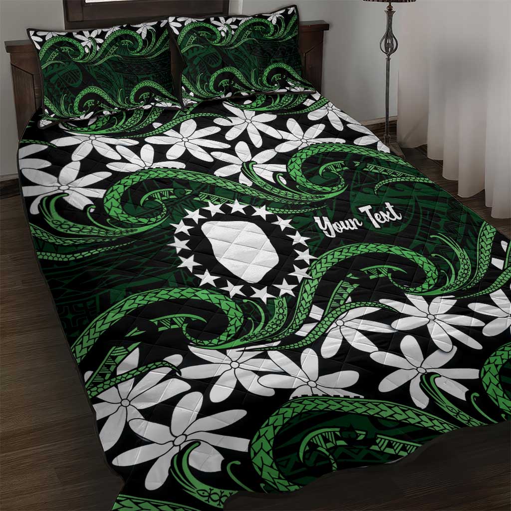 Personalised Cook Islands Mitiaro Quilt Bed Set Tiare Maori Polynesian Waves Tattoo