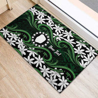 Personalised Cook Islands Mitiaro Rubber Doormat Tiare Maori Polynesian Waves Tattoo