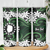 Personalised Cook Islands Mitiaro Skinny Tumbler Tiare Maori Polynesian Waves Tattoo