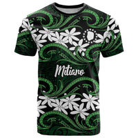 Personalised Cook Islands Mitiaro T Shirt Tiare Maori Polynesian Waves Tattoo LT14 Green - Polynesian Pride