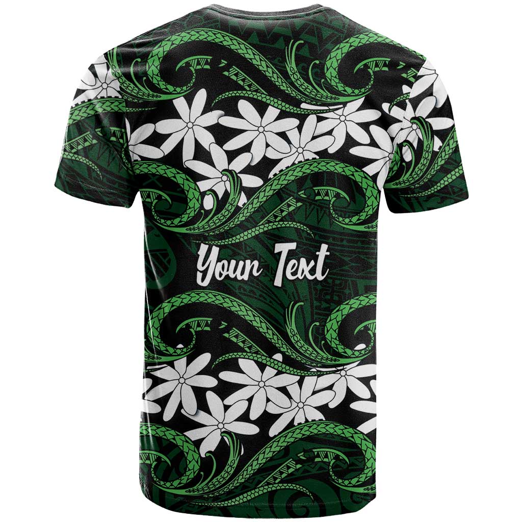 Personalised Cook Islands Mitiaro T Shirt Tiare Maori Polynesian Waves Tattoo LT14 - Polynesian Pride