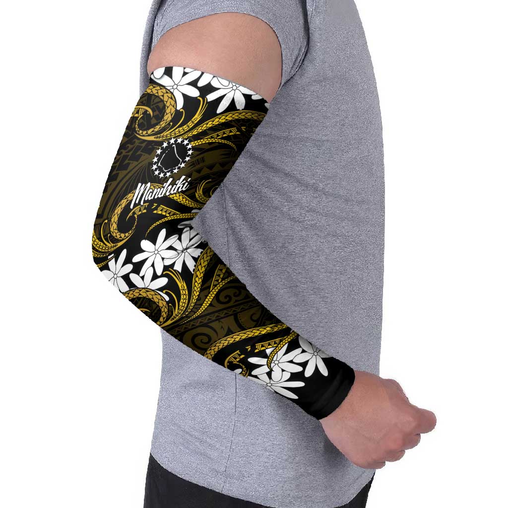 Personalised Cook Islands Manihiki Arm Sleeves Tiare Maori Polynesian Waves Tattoo