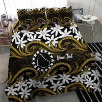 Personalised Cook Islands Manihiki Bedding Set Tiare Maori Polynesian Waves Tattoo