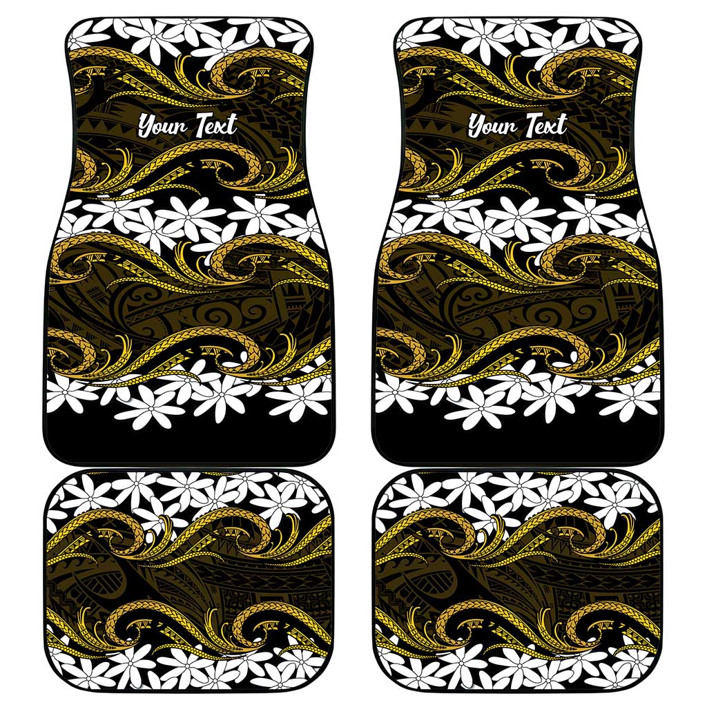 Personalised Cook Islands Manihiki Car Mats Tiare Maori Polynesian Waves Tattoo