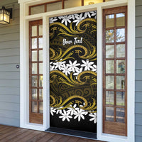 Personalised Cook Islands Manihiki Door Cover Tiare Maori Polynesian Waves Tattoo