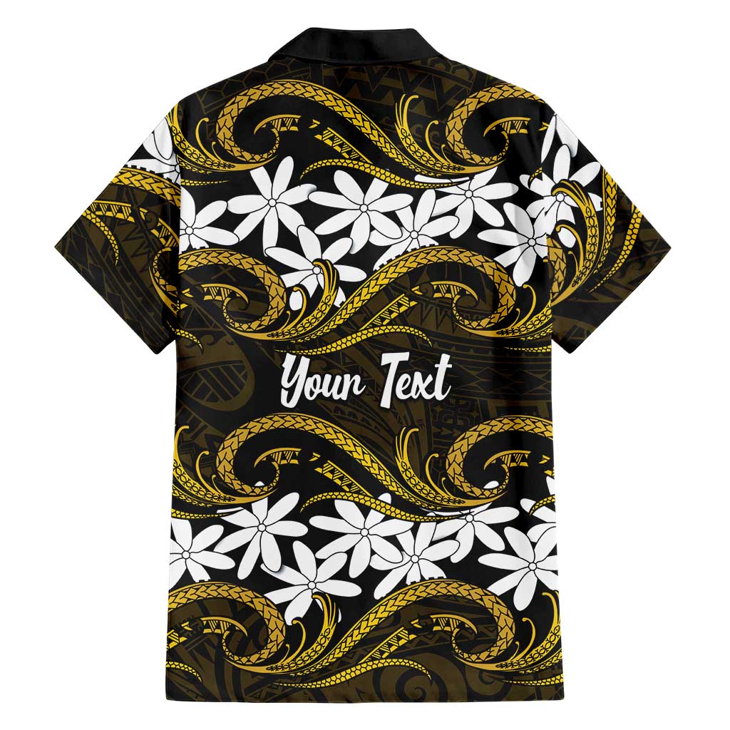 Personalised Cook Islands Manihiki Family Matching Short Sleeve Bodycon Dress and Hawaiian Shirt Tiare Maori Polynesian Waves Tattoo LT14 - Polynesian Pride