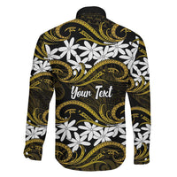 Personalised Cook Islands Manihiki Family Matching Short Sleeve Bodycon Dress and Hawaiian Shirt Tiare Maori Polynesian Waves Tattoo LT14 - Polynesian Pride
