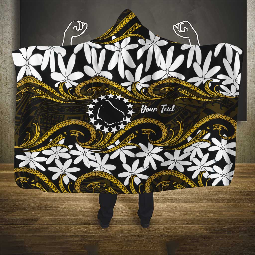 Personalised Cook Islands Manihiki Hooded Blanket Tiare Maori Polynesian Waves Tattoo LT14 - Polynesian Pride