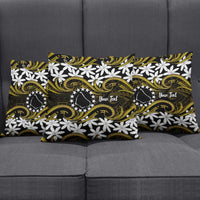 Personalised Cook Islands Manihiki Pillow Cover Tiare Maori Polynesian Waves Tattoo