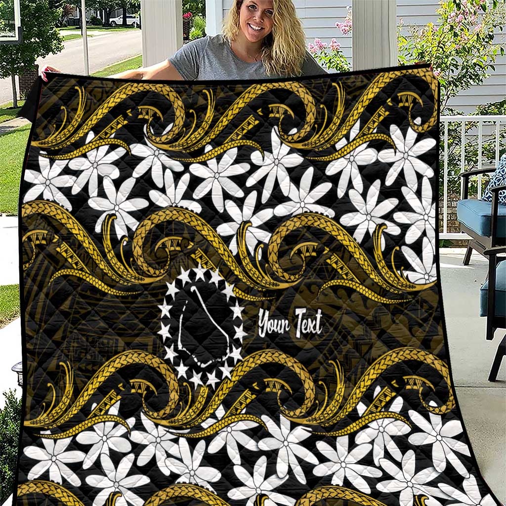 Personalised Cook Islands Manihiki Quilt Tiare Maori Polynesian Waves Tattoo