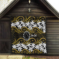 Personalised Cook Islands Manihiki Quilt Tiare Maori Polynesian Waves Tattoo