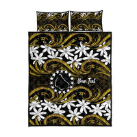 Personalised Cook Islands Manihiki Quilt Bed Set Tiare Maori Polynesian Waves Tattoo LT14 - Polynesian Pride