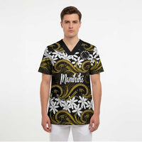 Personalised Cook Islands Manihiki Scrub Top Tiare Maori Polynesian Waves Tattoo
