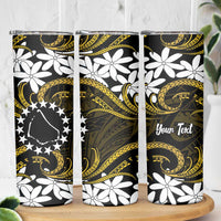Personalised Cook Islands Manihiki Skinny Tumbler Tiare Maori Polynesian Waves Tattoo