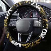 Cook Islands Manihiki Steering Wheel Cover Tiare Maori Polynesian Waves Tattoo