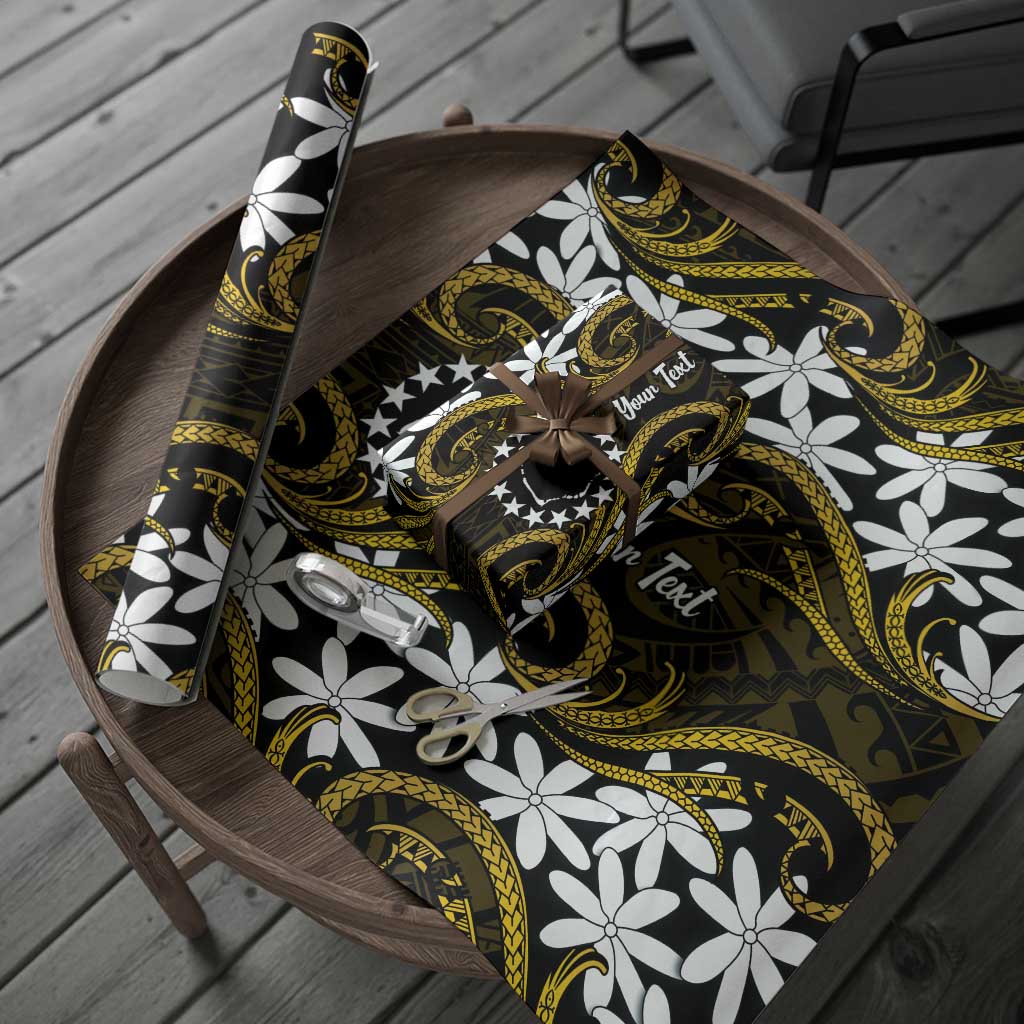 Personalised Cook Islands Manihiki Wrapping Paper Tiare Maori Polynesian Waves Tattoo LT14 - Polynesian Pride