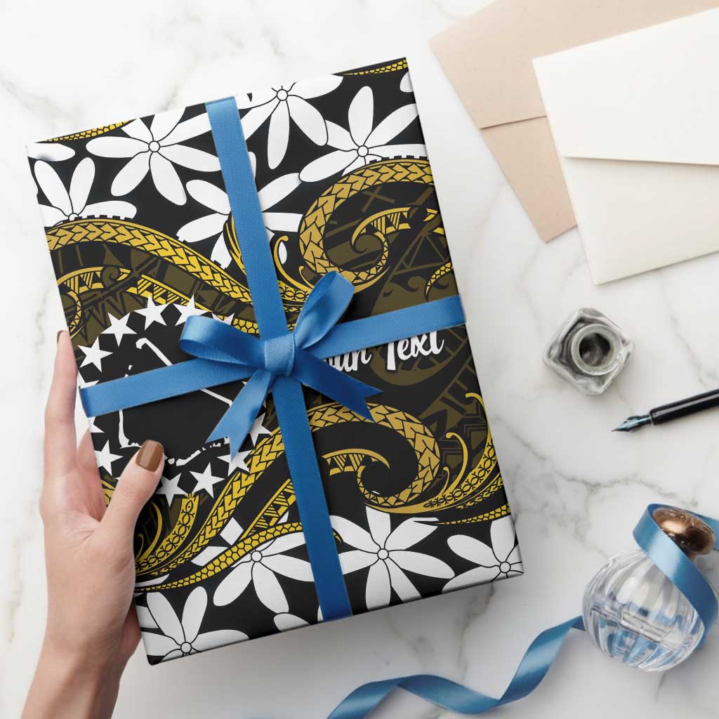 Personalised Cook Islands Manihiki Wrapping Paper Tiare Maori Polynesian Waves Tattoo LT14 - Polynesian Pride