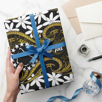 Personalised Cook Islands Manihiki Wrapping Paper Tiare Maori Polynesian Waves Tattoo LT14 - Polynesian Pride