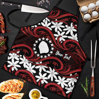 Personalised Cook Islands Atiu Enuamanu Apron Tiare Maori Polynesian Waves Tattoo