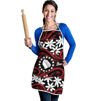 Personalised Cook Islands Atiu Enuamanu Apron Tiare Maori Polynesian Waves Tattoo