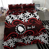 Personalised Cook Islands Atiu Enuamanu Bedding Set Tiare Maori Polynesian Waves Tattoo