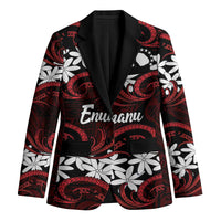 Personalised Cook Islands Atiu Enuamanu Blazer Tiare Maori Polynesian Waves Tattoo