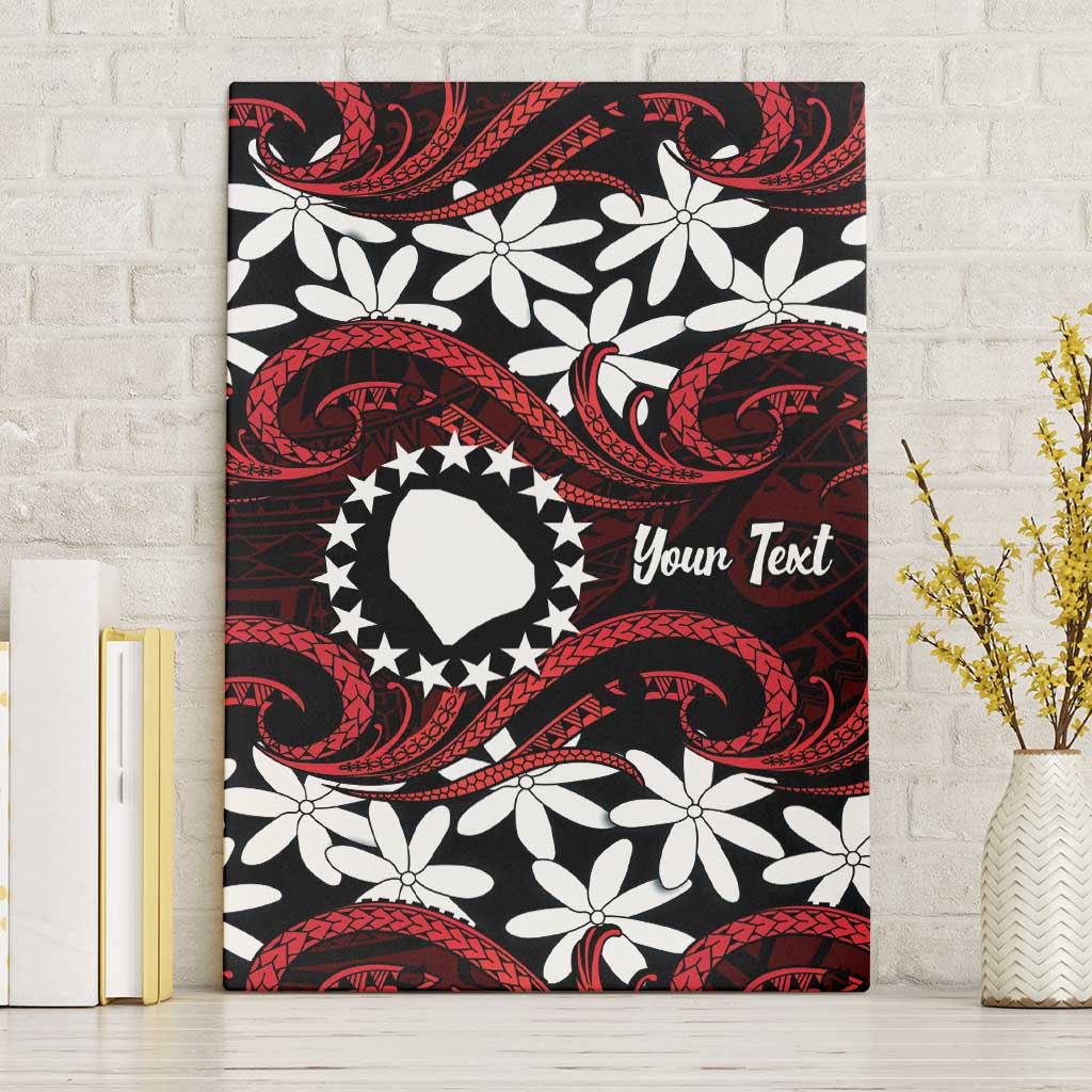 Personalised Cook Islands Atiu Enuamanu Canvas Wall Art Tiare Maori Polynesian Waves Tattoo