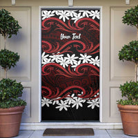 Personalised Cook Islands Atiu Enuamanu Door Cover Tiare Maori Polynesian Waves Tattoo