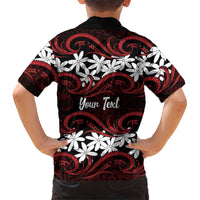 Personalised Cook Islands Atiu Enuamanu Family Matching Off Shoulder Maxi Dress and Hawaiian Shirt Tiare Maori Polynesian Waves Tattoo