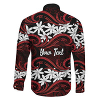 Personalised Cook Islands Atiu Enuamanu Family Matching Off Shoulder Short Dress and Hawaiian Shirt Tiare Maori Polynesian Waves Tattoo