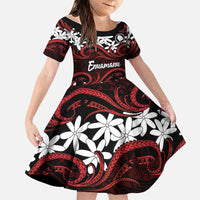 Personalised Cook Islands Atiu Enuamanu Family Matching Puletasi and Hawaiian Shirt Tiare Maori Polynesian Waves Tattoo