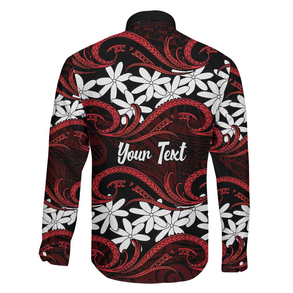 Personalised Cook Islands Atiu Enuamanu Family Matching Puletasi and Hawaiian Shirt Tiare Maori Polynesian Waves Tattoo