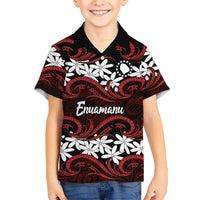 Personalised Cook Islands Atiu Enuamanu Family Matching Puletasi and Hawaiian Shirt Tiare Maori Polynesian Waves Tattoo