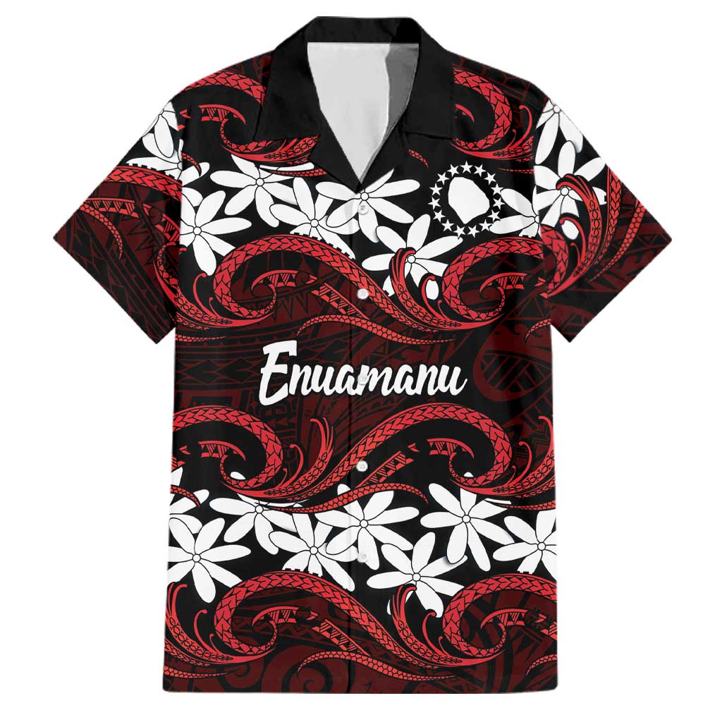 Personalised Cook Islands Atiu Enuamanu Family Matching Tank Maxi Dress and Hawaiian Shirt Tiare Maori Polynesian Waves Tattoo