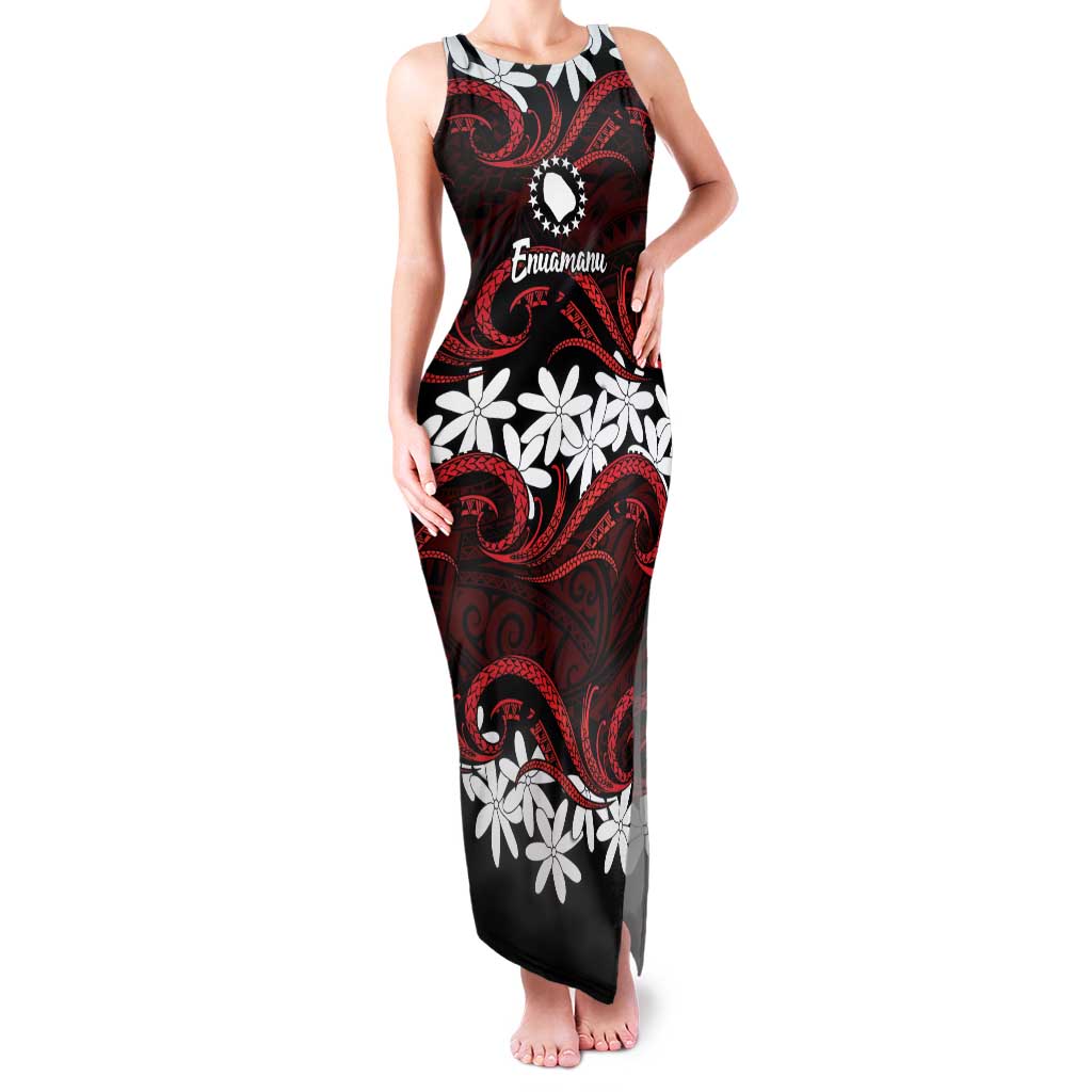 Personalised Cook Islands Atiu Enuamanu Family Matching Tank Maxi Dress and Hawaiian Shirt Tiare Maori Polynesian Waves Tattoo