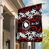 Personalised Cook Islands Atiu Enuamanu Garden Flag Tiare Maori Polynesian Waves Tattoo LT14 House Flag Red - Polynesian Pride