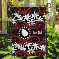 Personalised Cook Islands Atiu Enuamanu Garden Flag Tiare Maori Polynesian Waves Tattoo LT14 Garden Flag Red - Polynesian Pride