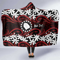 Personalised Cook Islands Atiu Enuamanu Hooded Blanket Tiare Maori Polynesian Waves Tattoo LT14 One Size Red - Polynesian Pride