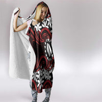 Personalised Cook Islands Atiu Enuamanu Hooded Blanket Tiare Maori Polynesian Waves Tattoo LT14 - Polynesian Pride