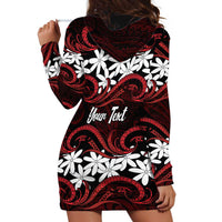 Personalised Cook Islands Atiu Enuamanu Hoodie Dress Tiare Maori Polynesian Waves Tattoo