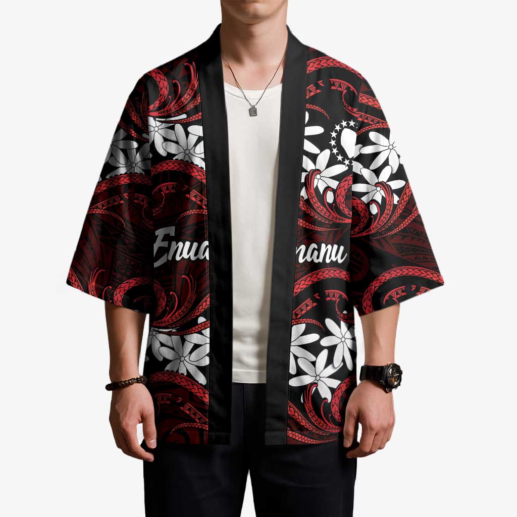 Personalised Cook Islands Atiu Enuamanu Kimono Tiare Maori Polynesian Waves Tattoo