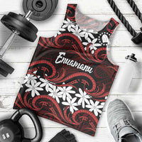 Personalised Cook Islands Atiu Enuamanu Men Tank Top Tiare Maori Polynesian Waves Tattoo