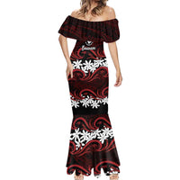 Personalised Cook Islands Atiu Enuamanu Mermaid Dress Tiare Maori Polynesian Waves Tattoo