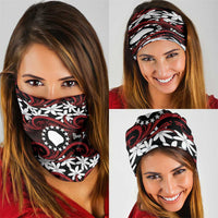 Personalised Cook Islands Atiu Enuamanu Neck Gaiter Tiare Maori Polynesian Waves Tattoo