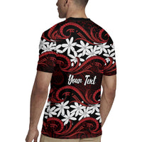 Personalised Cook Islands Atiu Enuamanu Rugby Jersey Tiare Maori Polynesian Waves Tattoo