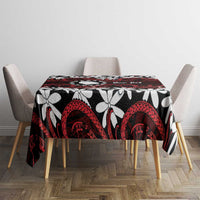 Personalised Cook Islands Atiu Enuamanu Tablecloth Tiare Maori Polynesian Waves Tattoo