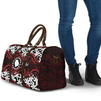 Personalised Cook Islands Atiu Enuamanu Travel Bag Tiare Maori Polynesian Waves Tattoo