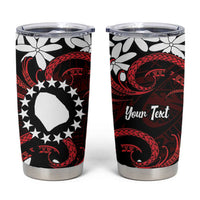 Personalised Cook Islands Atiu Enuamanu Tumbler Cup Tiare Maori Polynesian Waves Tattoo LT14 Red - Polynesian Pride