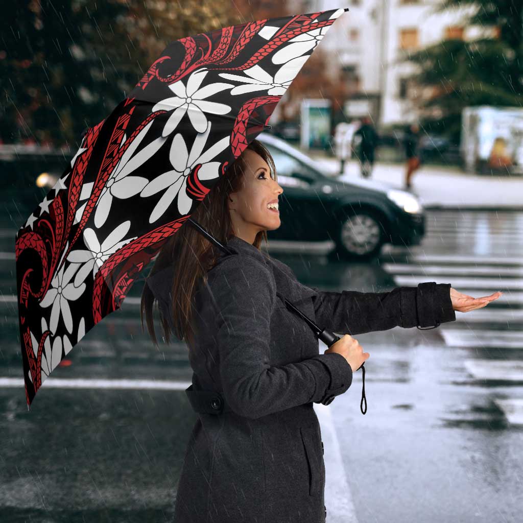 Personalised Cook Islands Atiu Enuamanu Umbrella Tiare Maori Polynesian Waves Tattoo